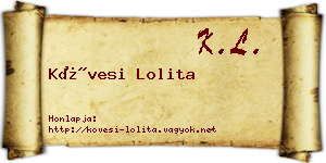 Kövesi Lolita névjegykártya